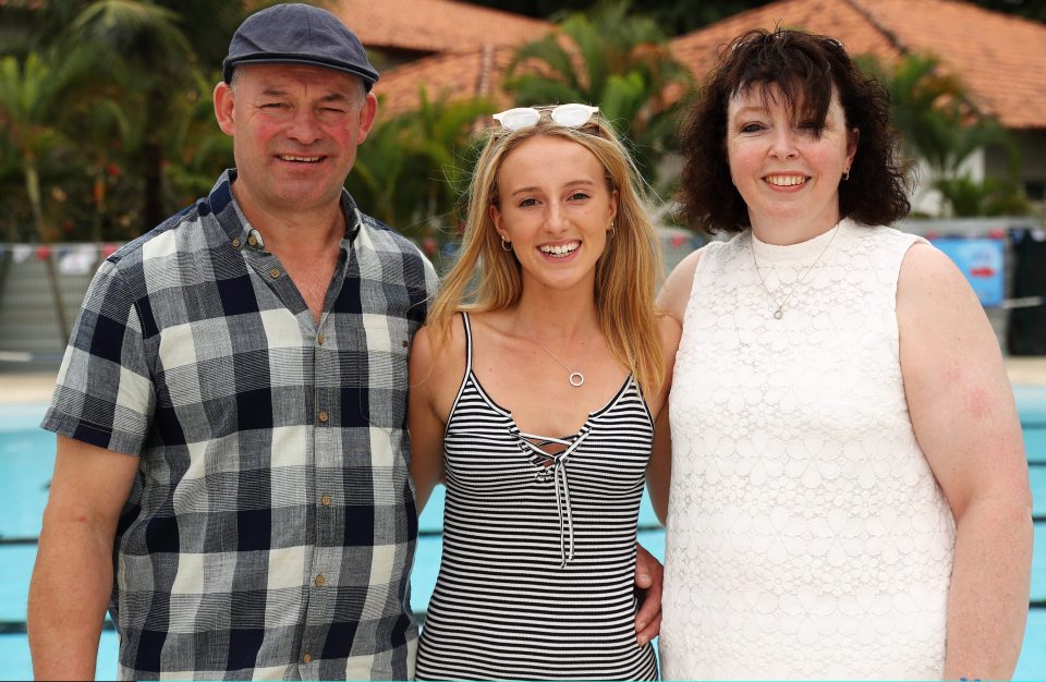 Peatys mum Carline, his Dad Mark and girlfriend Anna