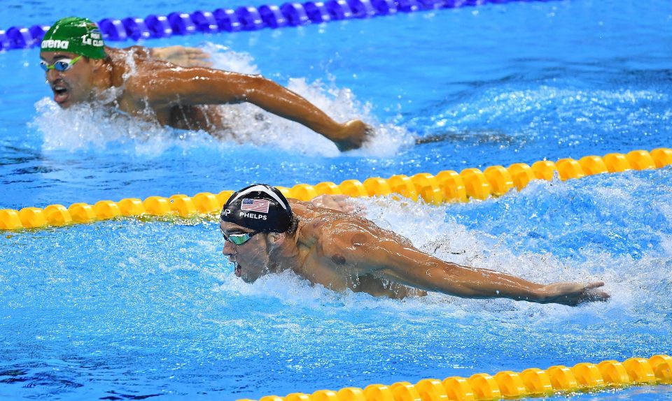 Michael Phelps leads arch-rival Chad Le Clos in the 200m butterfly