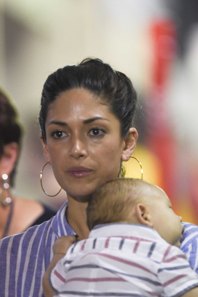 Michael Phelps son Bloomer was in the stands with fiancee Nicole Johnson