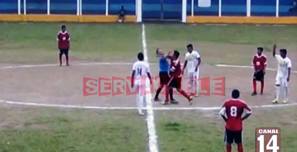 Daniel Pedroza launched into a savage attack after being sent off