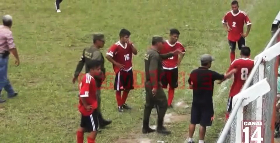 Pedroza was arrested by police at the ground