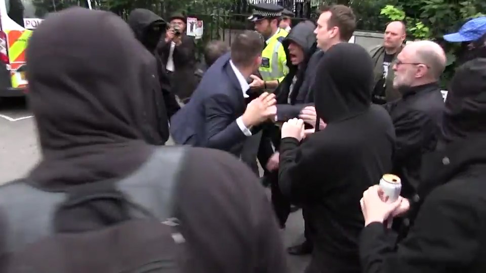The estate agents allegedly clashed with activists from the Class War group