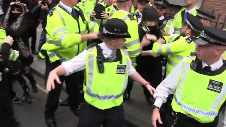Several arrests were made at the demo outside Mr Johnson's house