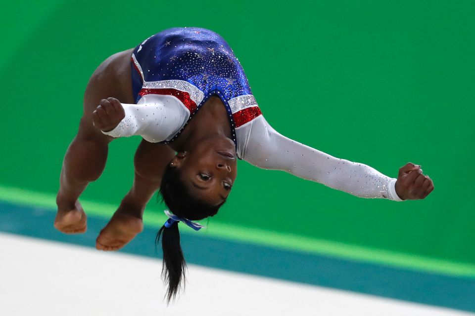 US gymnast Simone Biles competes in the