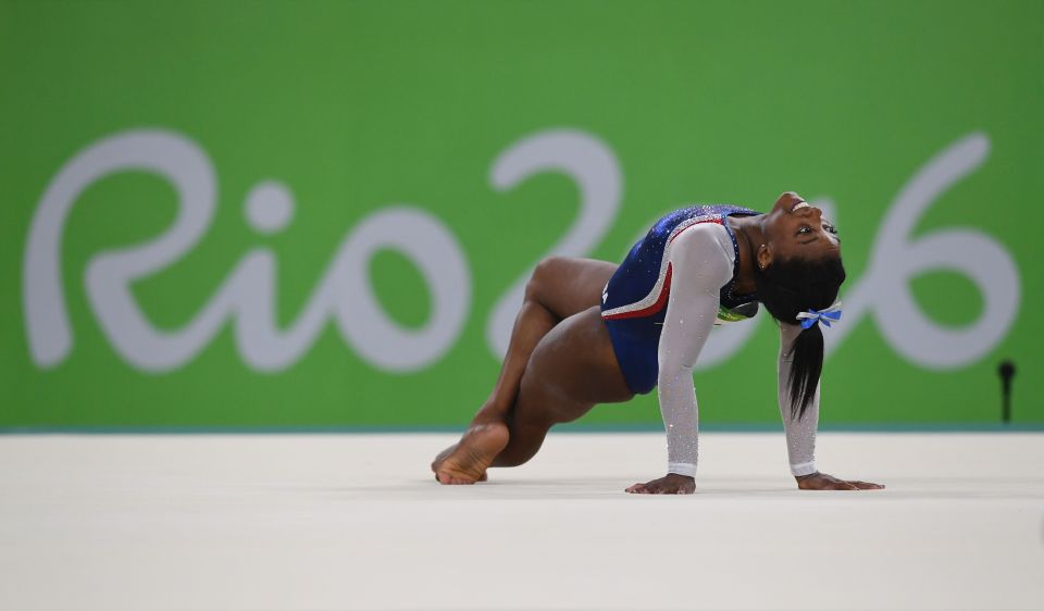 US gymnast Simone Biles competes in the