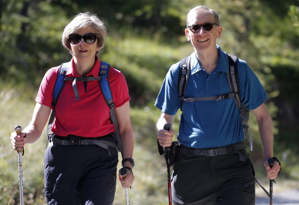 British Prime Minister Theresa May On Holiday In The Alps