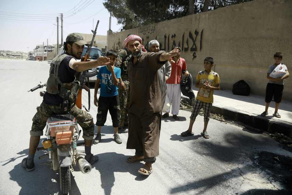A member of the Syrian Democratic Forces