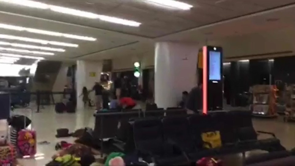 Passengers ditched their luggage and fled during the terrifying false alarm