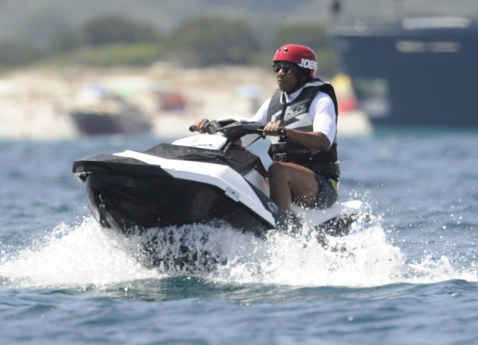 The rapper and his wife later sailed out to a secluded restaurant