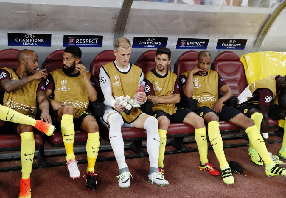 Hart cut a dejected figure on the subs bench against Steaua Bucharest