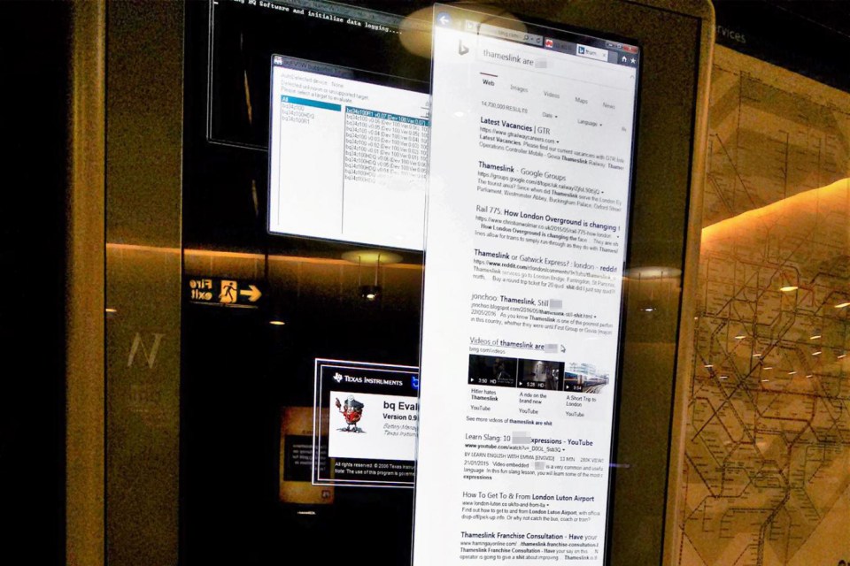 The commuter hacked Thameslink's display board to call them "s***"