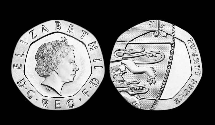 Dateless 20p coin