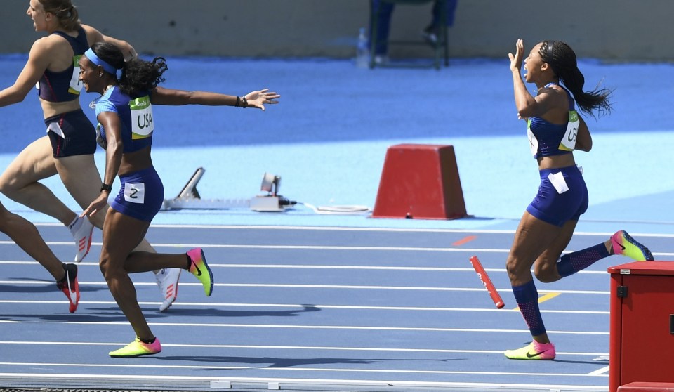 But luckily for the US, they were found to have been impeded by the Brazilian runner in the next lane