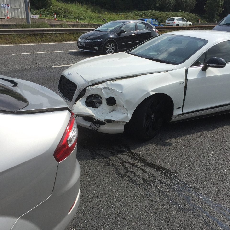 Gaz was involved in a three car smash near Manchester on Thursday