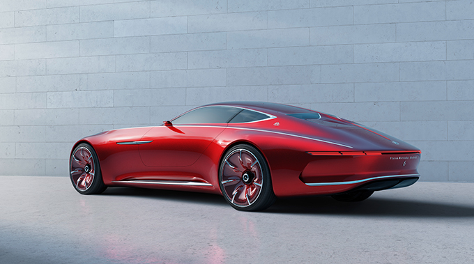 The car's curves are inspired by the sleek design of luxury speedboats 