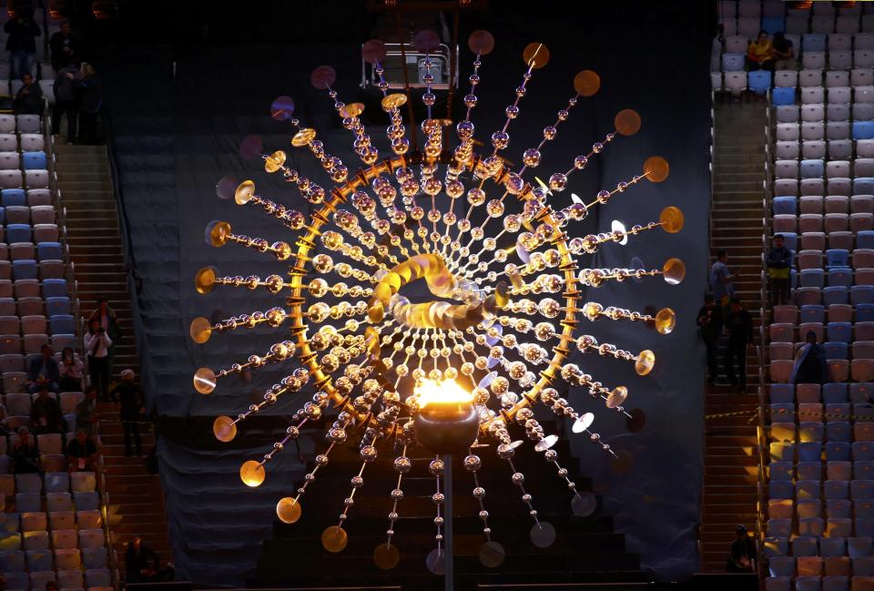 The stunning Olympic flame was in pride of place as the closing ceremony kicked off