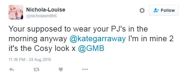Others backed the pj chic look Kate had chosen
