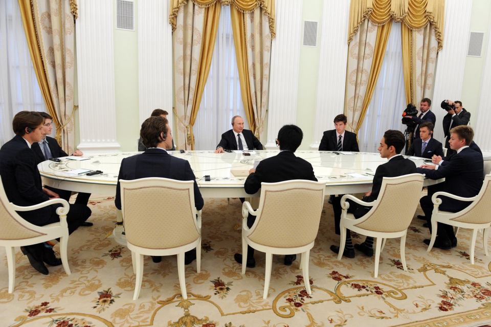 The lads spent an hour chatting with the Russian President