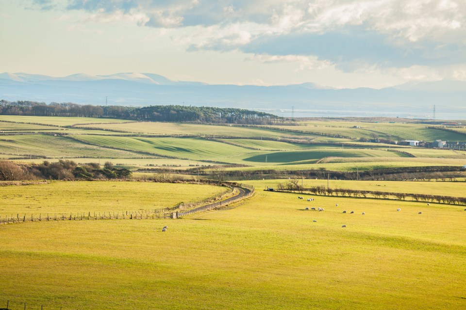 The rolling farmland in North Ayrshire - which took out bottom place in the rankings