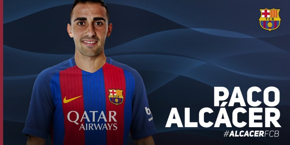 Paco Alcacer has joined Barcelona on a five-year deal from Valencia for £25.6million