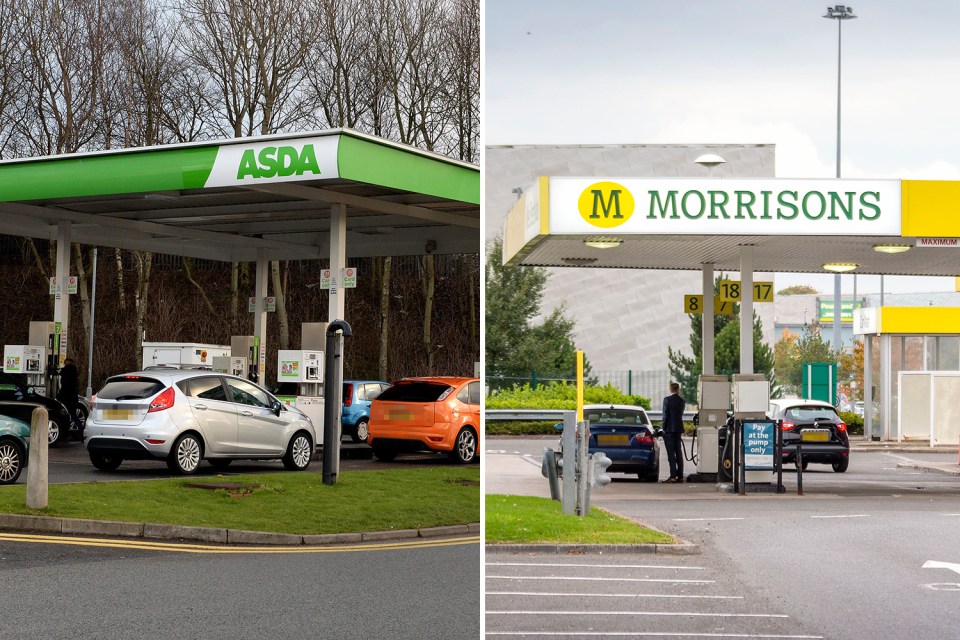 Motorists will pay no more than 105.7p per litre on unleaded and 106.7p on diesel at Asda and Morrisons