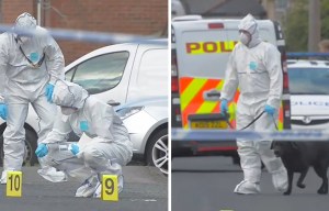 Village on 'lockdown' as armed police hunt knifeman after man is brutally stabbed to death