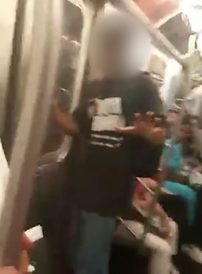 The man is forced to get off the train after being the subject of the stern lecture