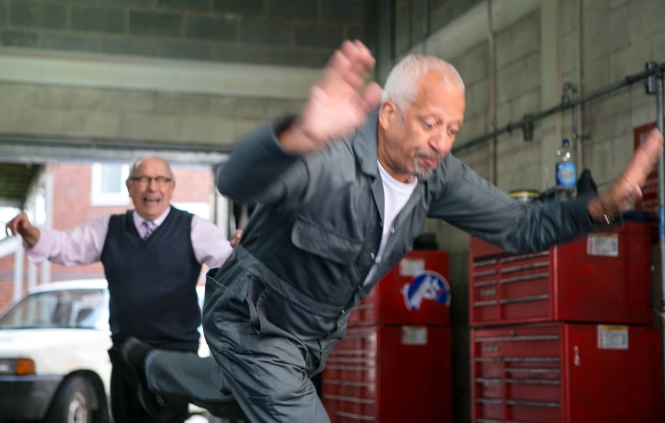 Norris throws Freddie around during a spot of ballroom dance practice