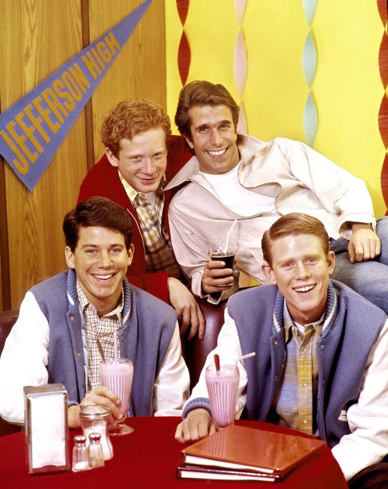 Ron (pictured bottom right) was initially one of the Happy Days gang in the classic sitcom