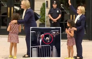 Hillary Clinton slammed for HUGGING young girl despite her doc claiming she is suffering from contagious pneumonia