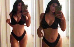Sexy Kylie Jenner strips to her underwear to share saucy selfies after boob job rumours