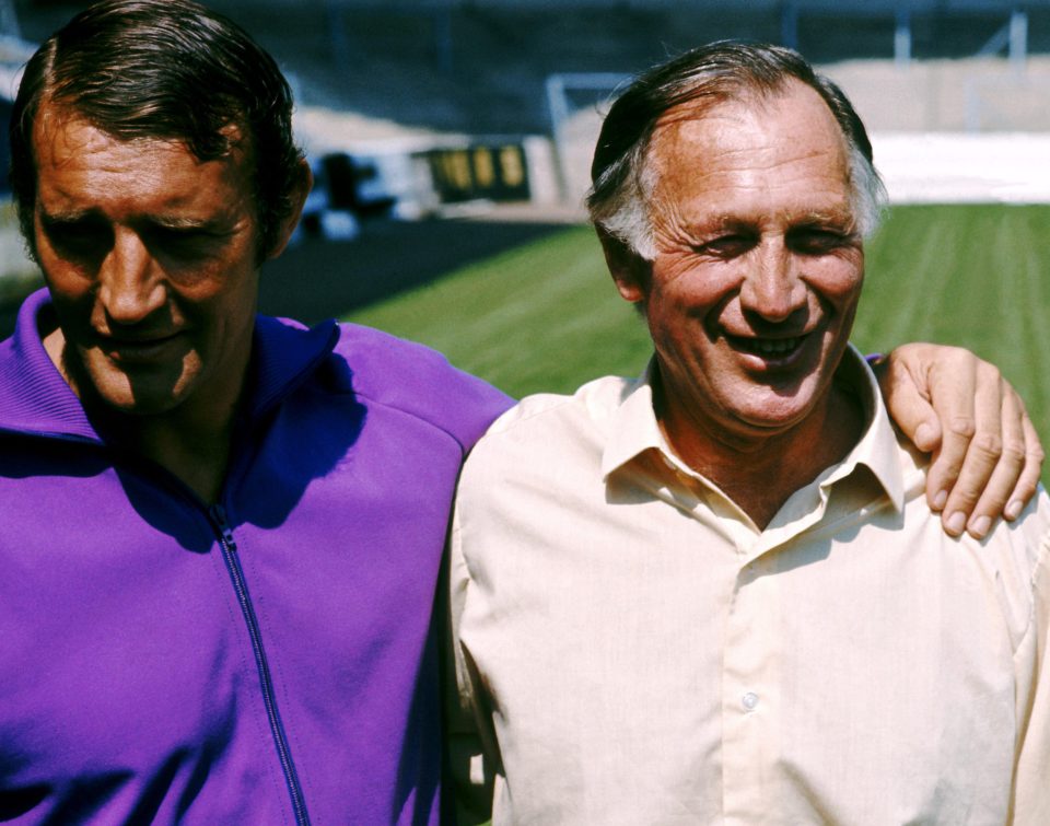 Joe Mercer right) and Malcolm Allison during their time together at Manchester City