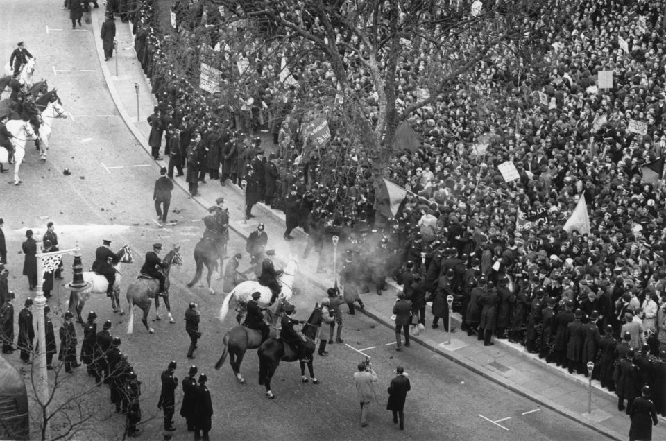 Fighting for their rights ... students on both sides of the ­Atlantic had their heads busted for protesting against the Vietnam War