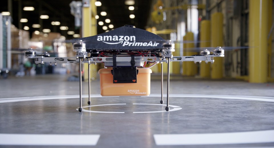 Amazon hopes that its drones will be able to deliver small parcels to customers within half an hour of purchase