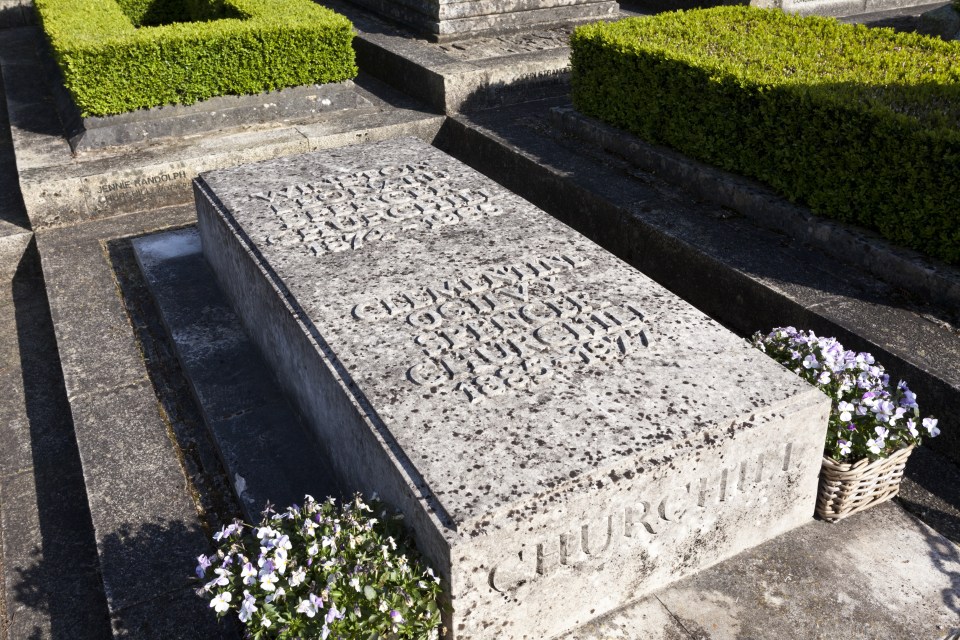 Churchill's grave in nearby Bladon 