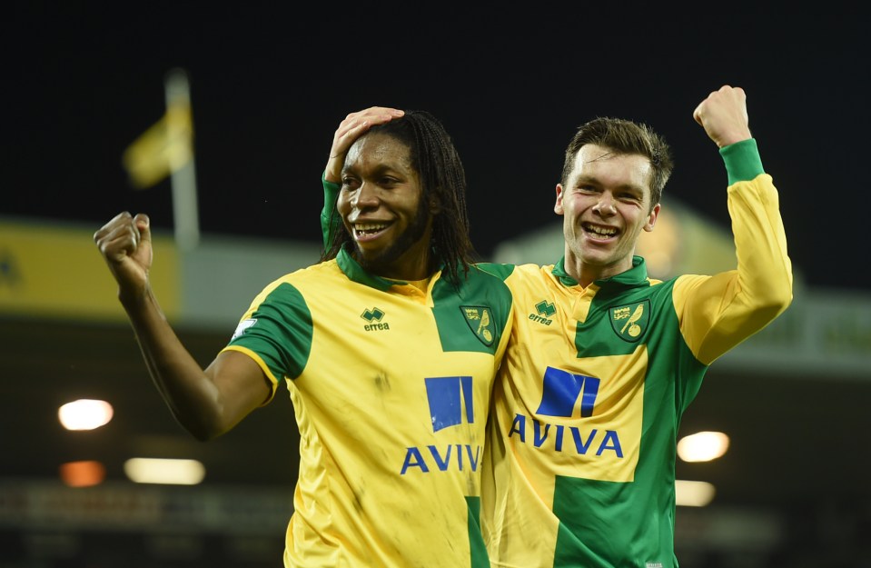 The striker celebrates scoring one of his nine Prem goals last season by netting against Villa