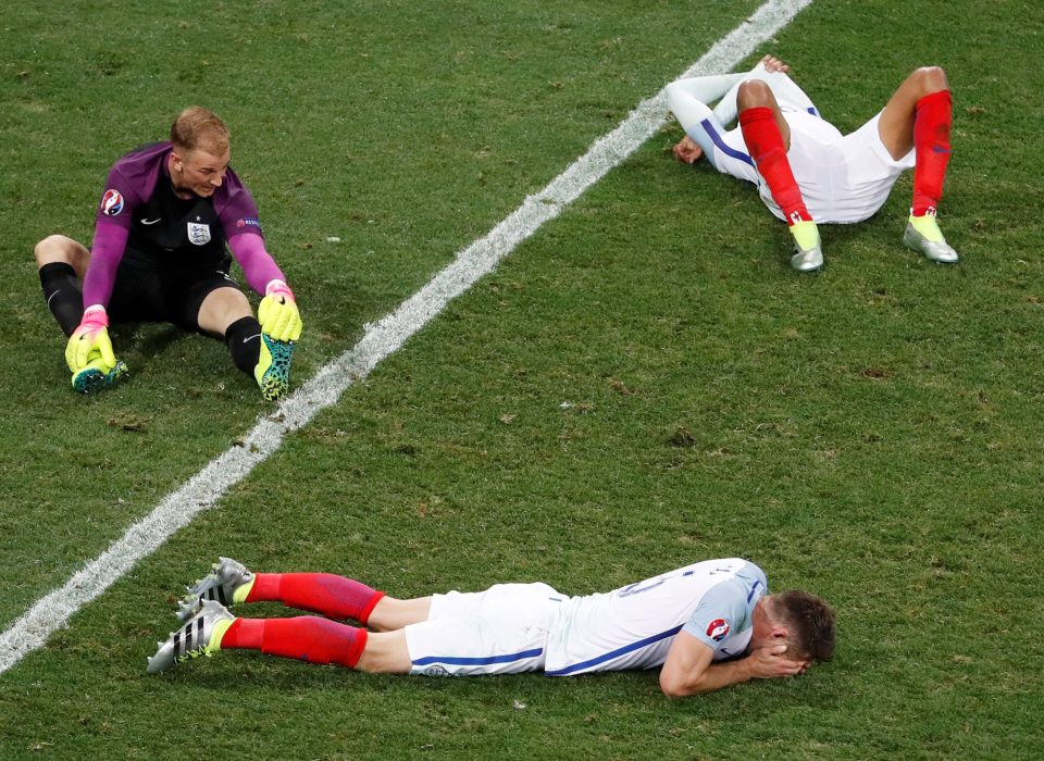 England's Joe Hart looks dejected