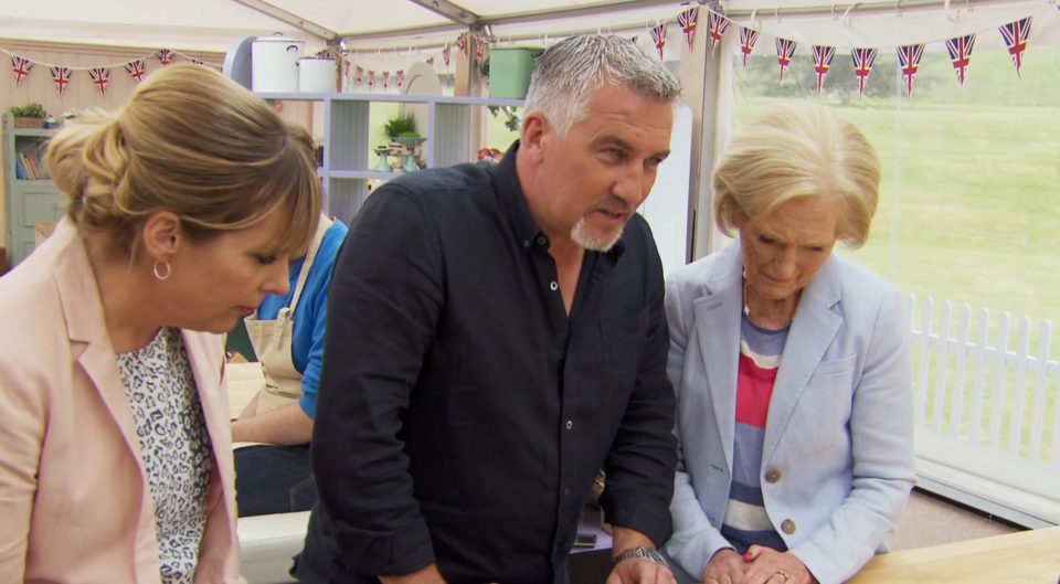 Mel, Paul and Mary inspect a bake 