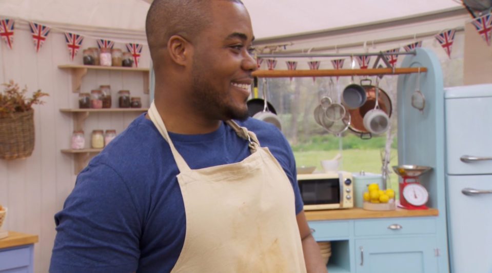 Selassi flashes a cheeky smile as he bakes one of the bread challenges 