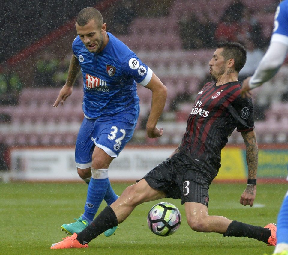 Wilshere made an appearance for Bournemouth against AC Milan for Warren Cummings' testimonial