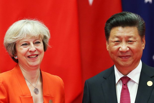 Chinese President Xi Jinping meets Theresa May