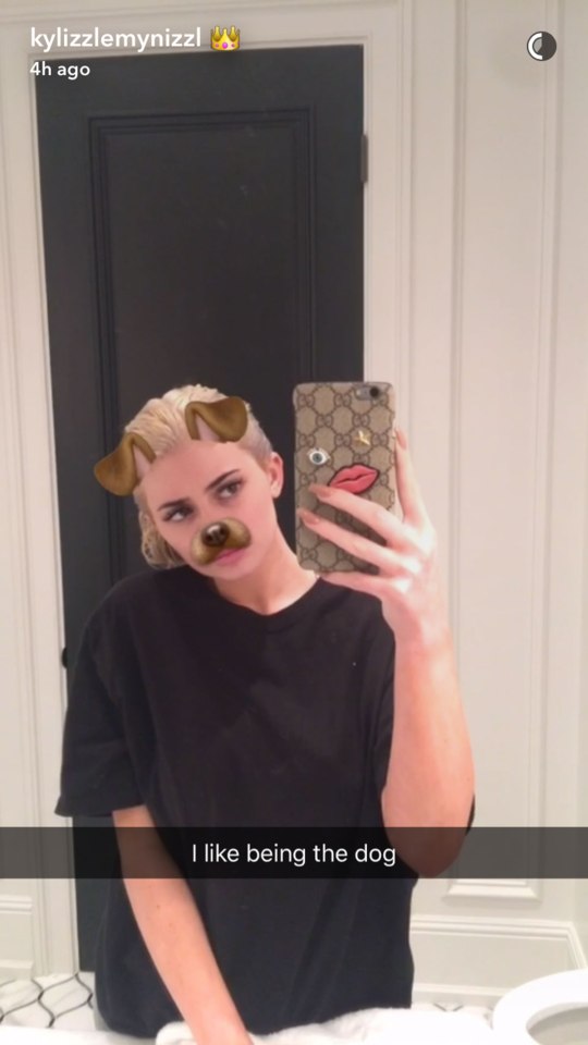 Kylie showed off her locks on Snapchat