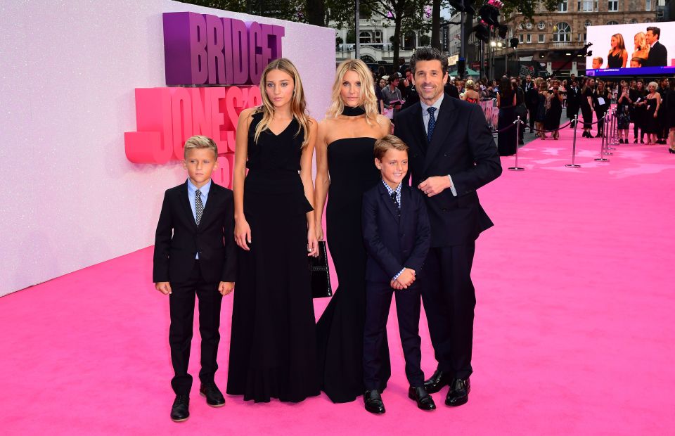 Patrick Dempsey arrived with his wife and three gorgeous children 
