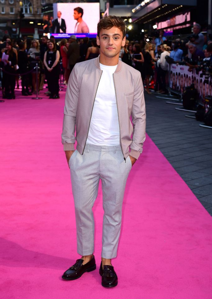 Tom Daley looked casual as the took his turn on the red carpet 