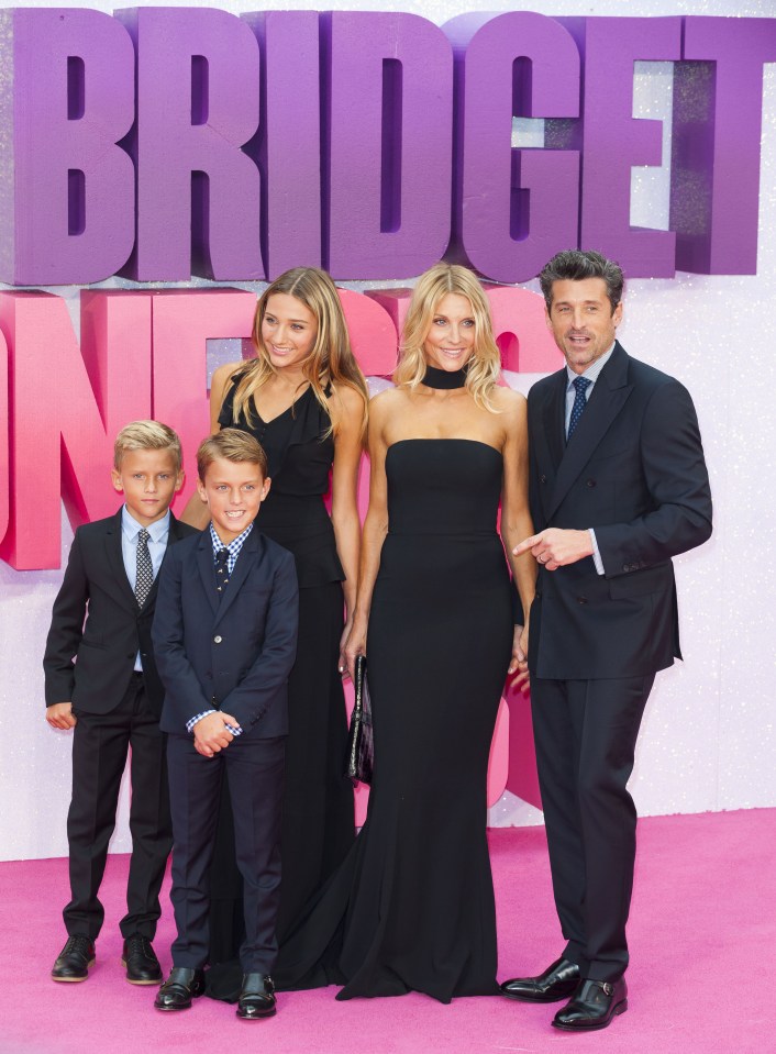 Patrick posed for snaps with his good-looking family