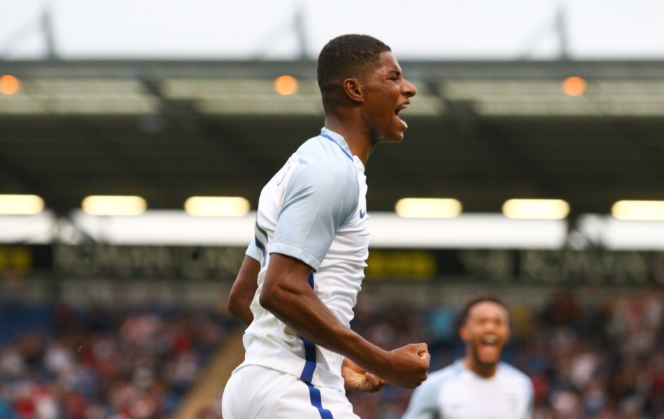 Rashford scored a hat-trick on his England U21s debut