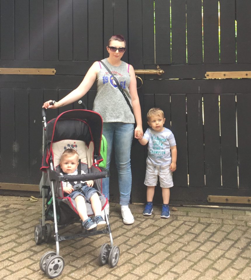 Kayleigh Hughes, pictured with her sons, Joshua, two and Jaxon, one