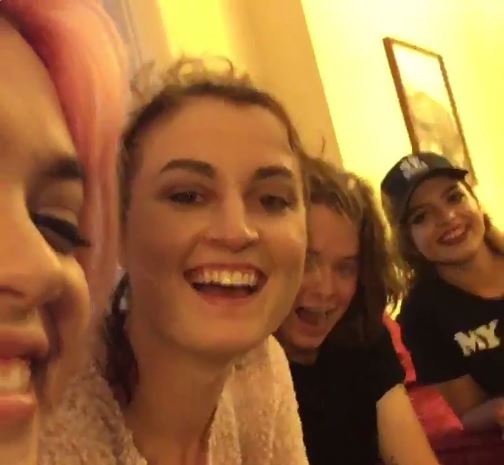 A candid snap of band Hey Violet 