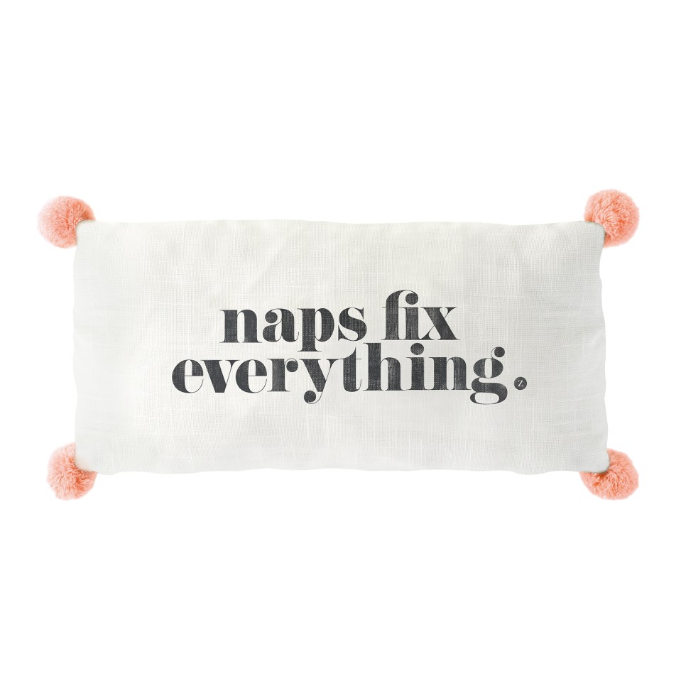 'Naps fix everything' throw pillow, £12