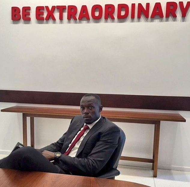 Bolt looks relaxed taking in his new surroundings